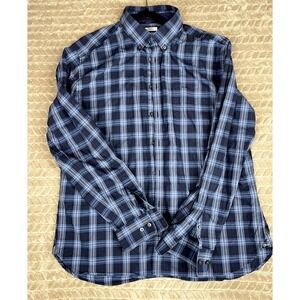 Jos. A. Bank Mens L 1905 Comfort‎ Stretch Tailored Fit Blue Plaid Shirt